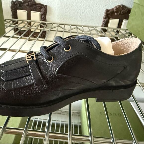 New with box Gucci Black Leather Shoes kids us size 10 and 2 - Picture 4 of 5